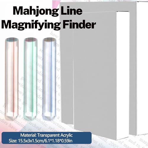 2-Pack Mahjong Line Magnifying Finder with Guiding Line for NMJL Card – Blue by Viyohoh