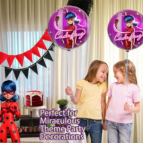 2-Pack Miraculous Ladybug Foil Balloons – 20-Inch Helium or Air Party Decorations