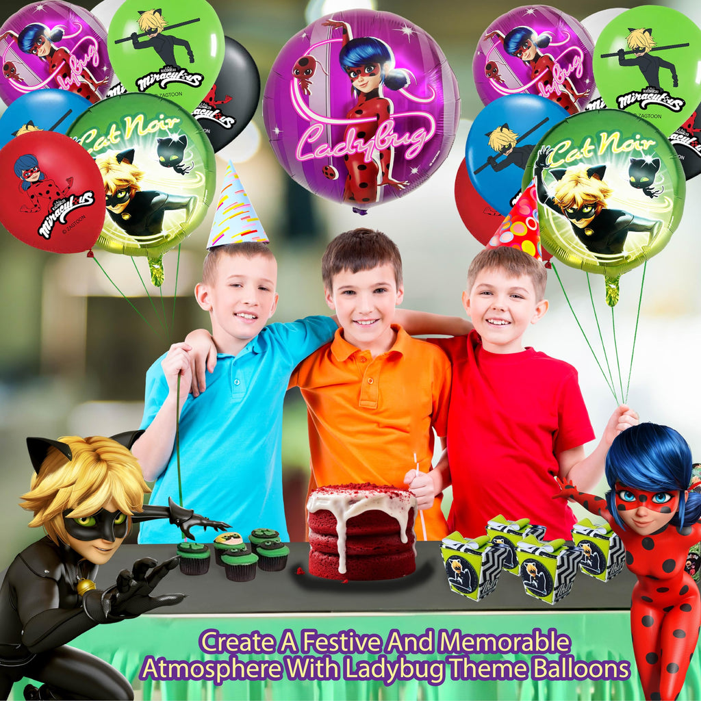 2-Pack Miraculous Ladybug Foil Balloons – 20-Inch Helium or Air Party Decorations