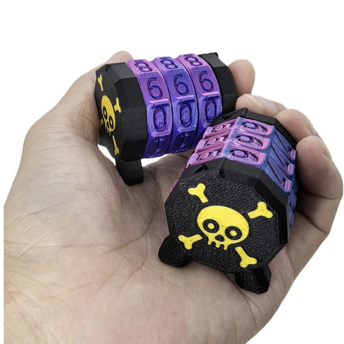 2 Pack MTG Life Counter - HP Tracker with Skull Pattern, Black & Golden, PLA Wheel Tracks Up to 999 for D&D Tabletop RPG