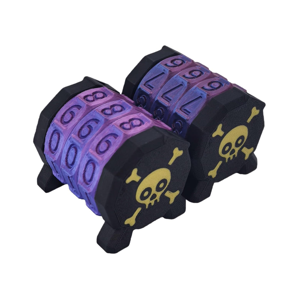 2 Pack MTG Life Counter - HP Tracker with Skull Pattern, Black & Golden, PLA Wheel Tracks Up to 999 for D&D Tabletop RPG