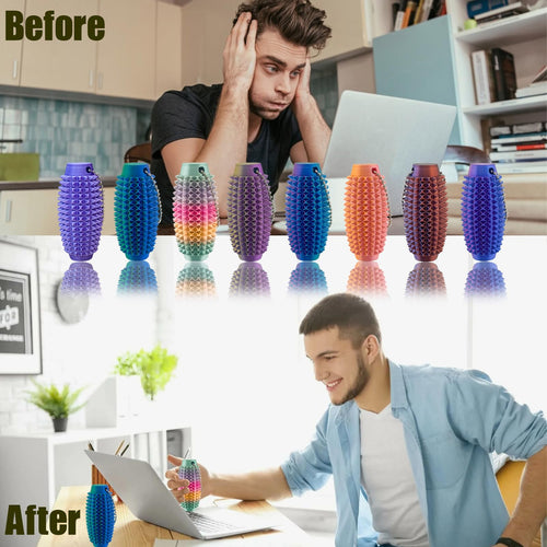 2-Pack Spiky Stim Keychain – 3D Printed Fidget Toy for Anxiety Relief & Sensory Play (Upgrade Little Ouchies)