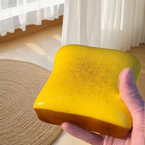2 Pack Sticky Bread Slow Rising Squishy | 4.3in Toast Squeeze Toy for Adults | Stress Relief & Focus | Milk