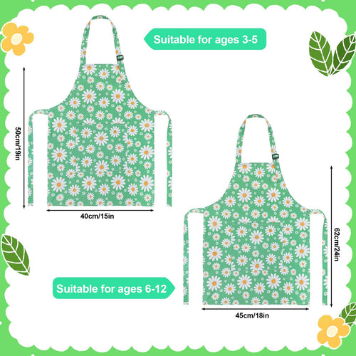 2 Pack Waterproof Kids Aprons with Pockets – Adjustable Toddler Painting and Cooking Apron by XLSXEXCL