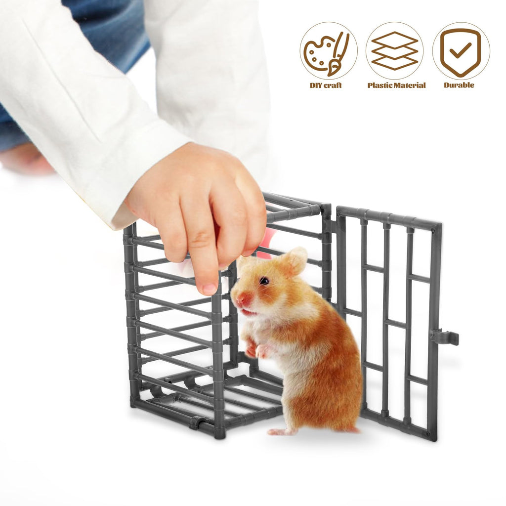 2-Piece Mini Plastic Cage Set for Displaying Stuffed Animals or Organizing Small Items - jojofuny