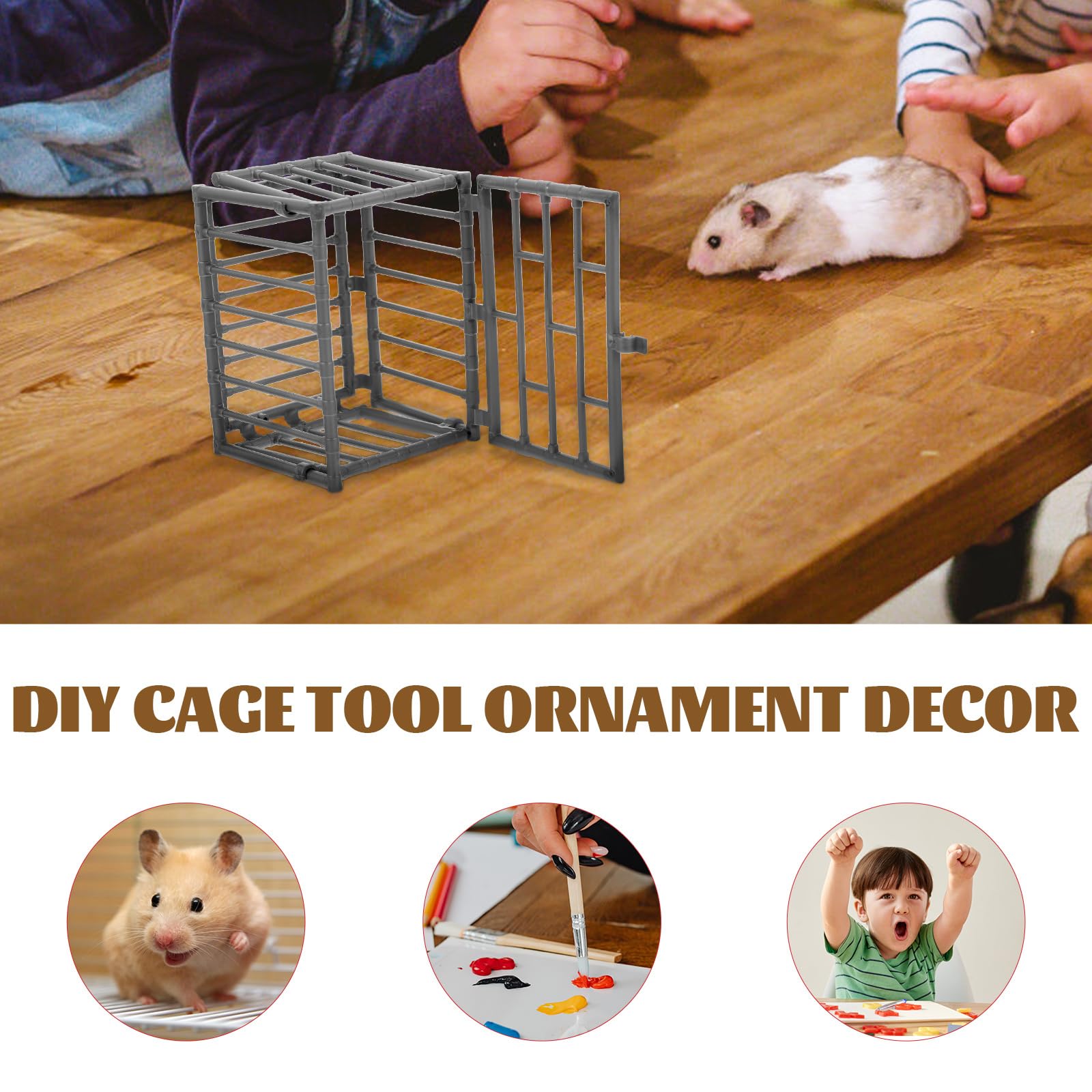 2-Piece Mini Plastic Cage Set for Displaying Stuffed Animals or Organizing Small Items - jojofuny