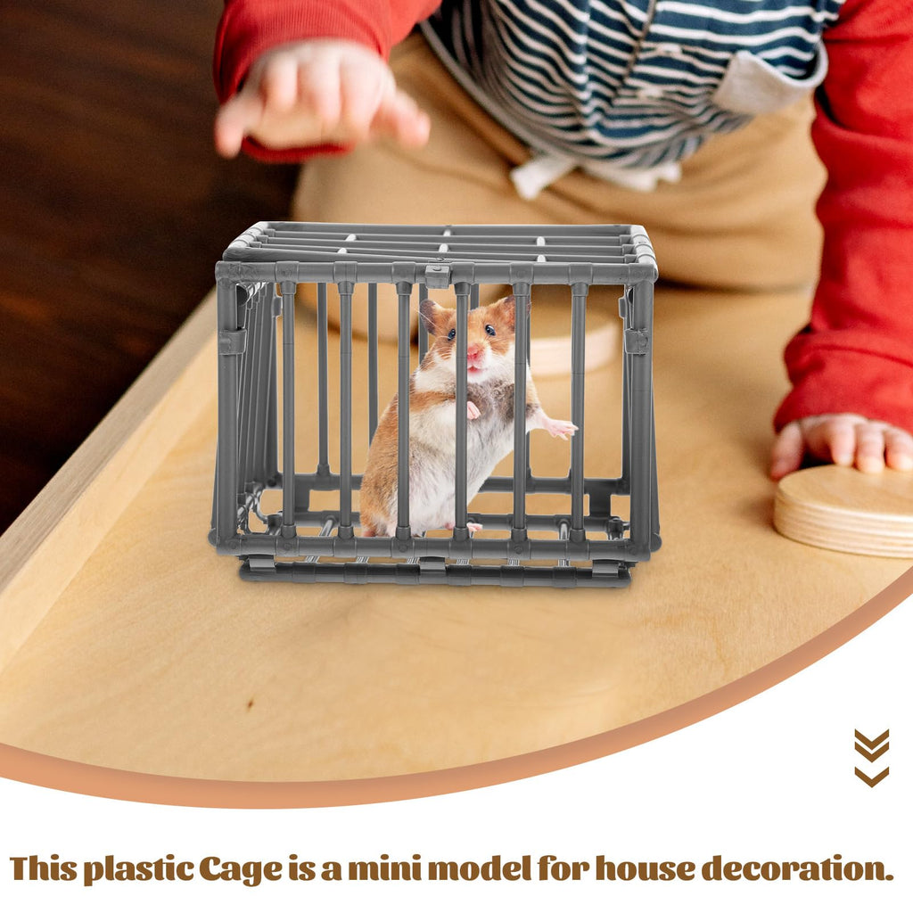 2-Piece Mini Plastic Cage Set for Displaying Stuffed Animals or Organizing Small Items - jojofuny