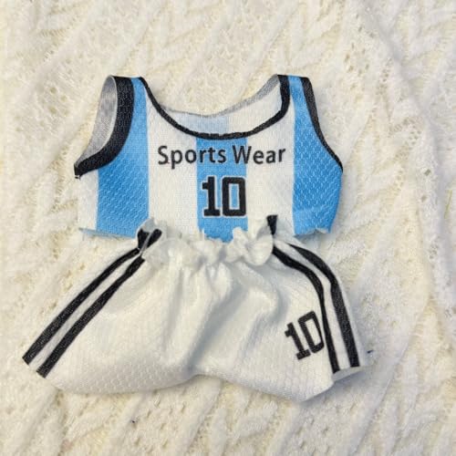 2-Piece Soccer Uniform for 17cm Labubu Dolls – Jersey and Shorts Set, Number 10 (No Doll)