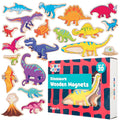 20 Dinosaur Wooden Magnets for Kids Ages 2+ - Chunky, Safe, Open-Ended Play