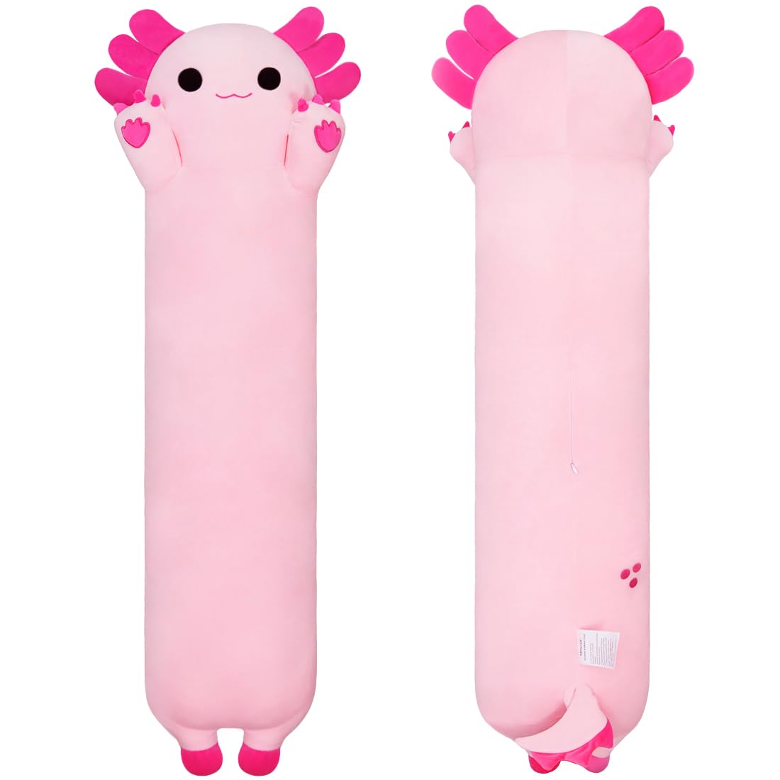 20-Inch Pink Axolotl Plush Toy - Chubbyjoy Long Body Pillow, Soft & Safe Stuffed Animal