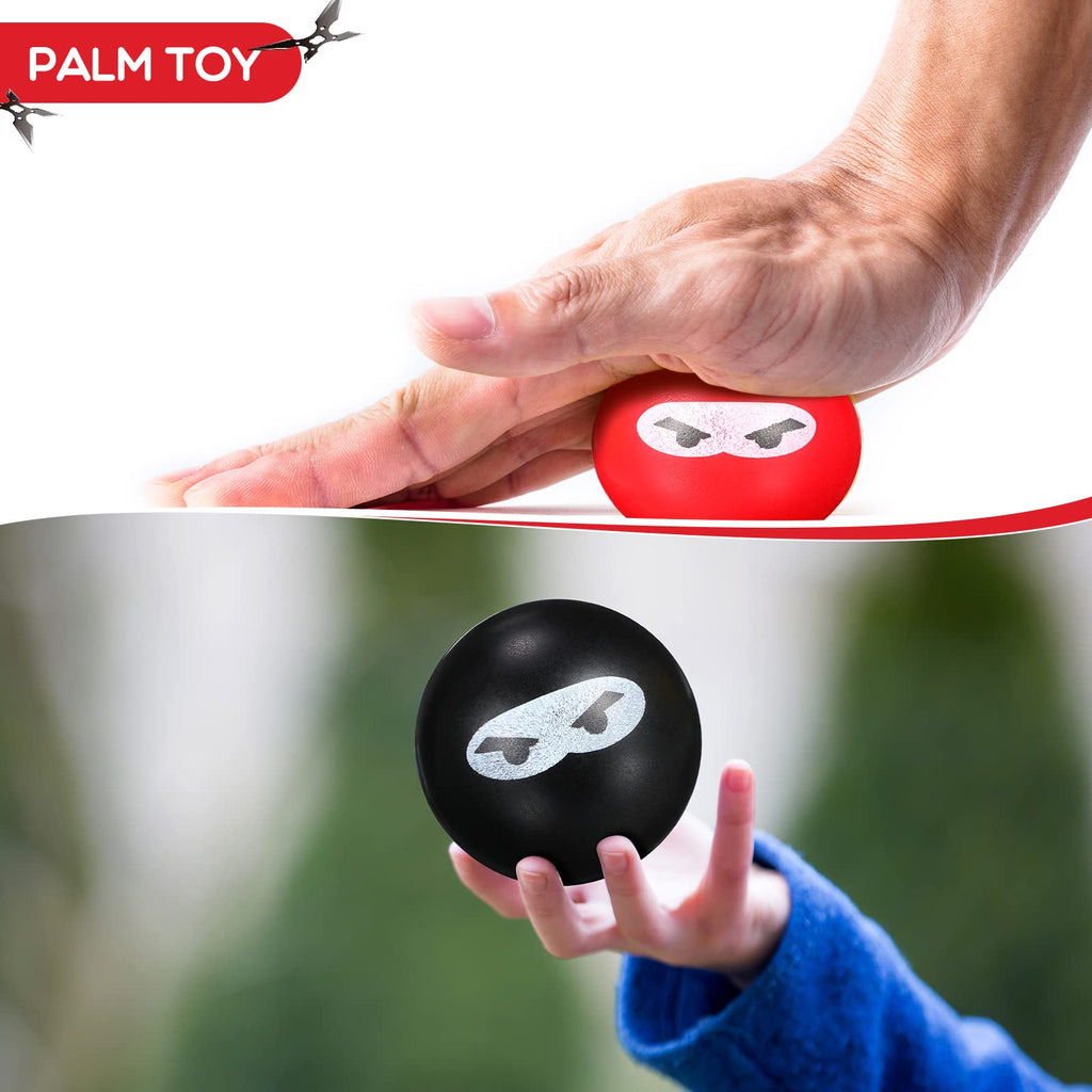 20 Jerify Ninja Stress Relief Balls – PU Foam Squeeze Fidget Toys, 1.57 in, Black & Red