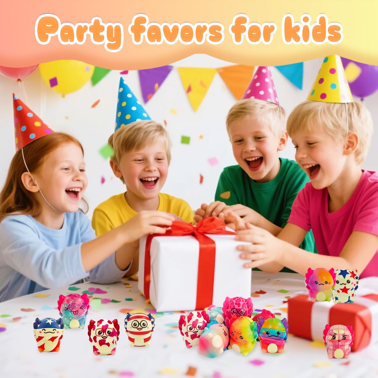 20-Pack Axolotl Squishy Toys – Slow Rising Fidget Favors for Kids, Classroom Prizes & Party Goodie Bags