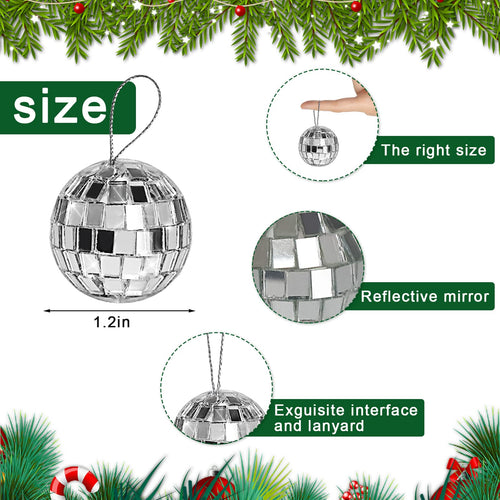 20-Pack Mini Disco Ball Cake Toppers by Newmemo – 1.6-Inch Hanging Mirror Ornaments for Parties
