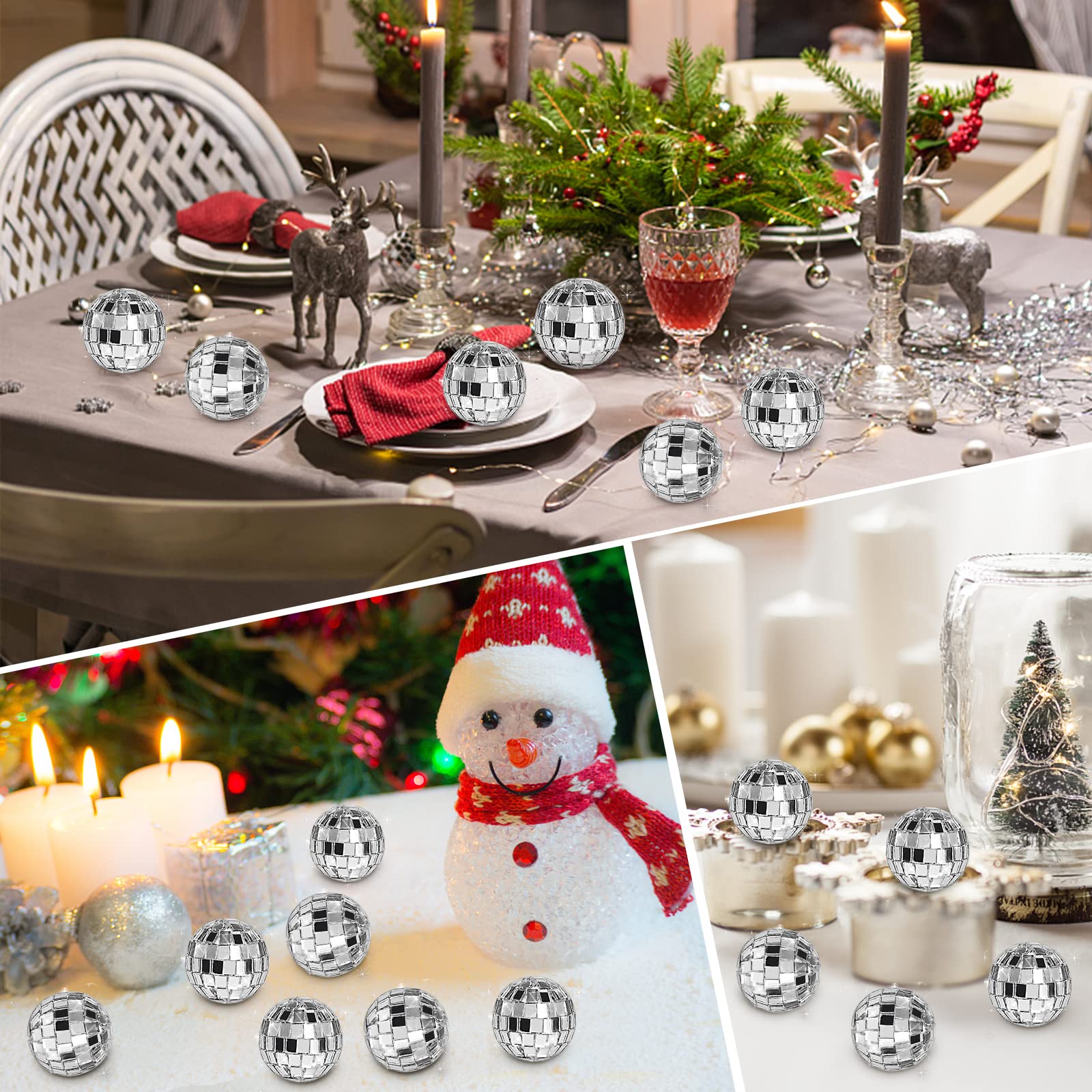 20-Pack Mini Disco Ball Cake Toppers by Newmemo – 1.6-Inch Hanging Mirror Ornaments for Parties