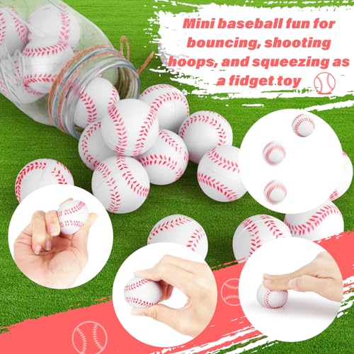 20 Pack Mini Foam Baseball Stress Balls for Party Favors, Anxiety Relief, and Pet Toys