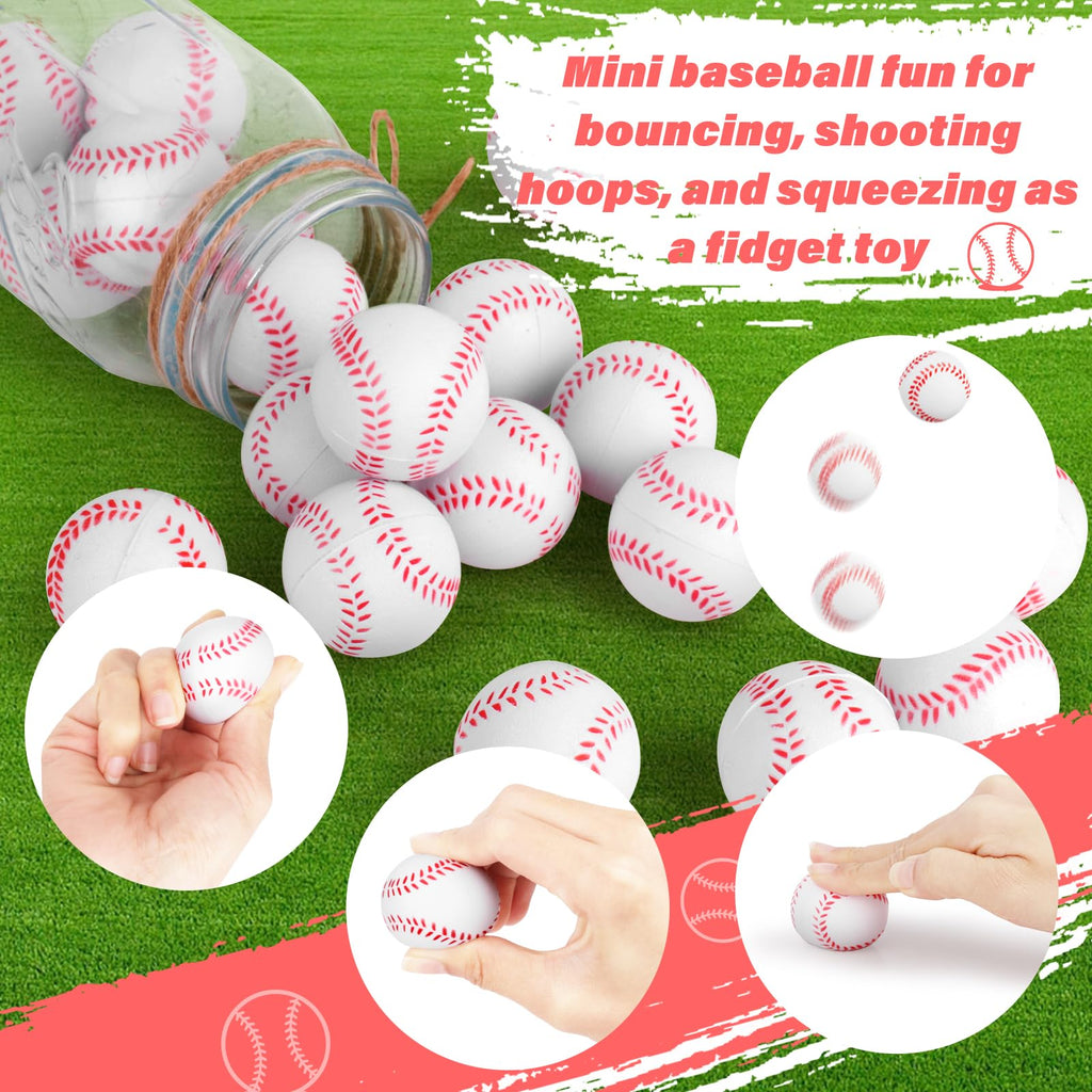 20 Pack Mini Foam Baseball Stress Balls for Party Favors, Anxiety Relief, and Pet Toys