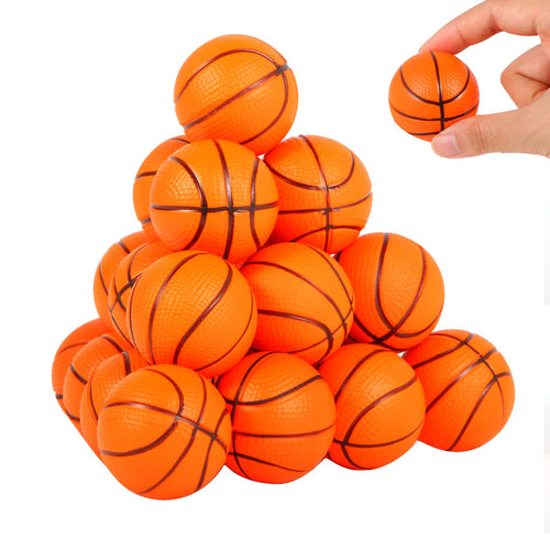 20 Pack Mini Foam Basketball Stress Balls – 1.6 Inch Squeeze Toys for Party Favors, School Rewards, and Stress Relief