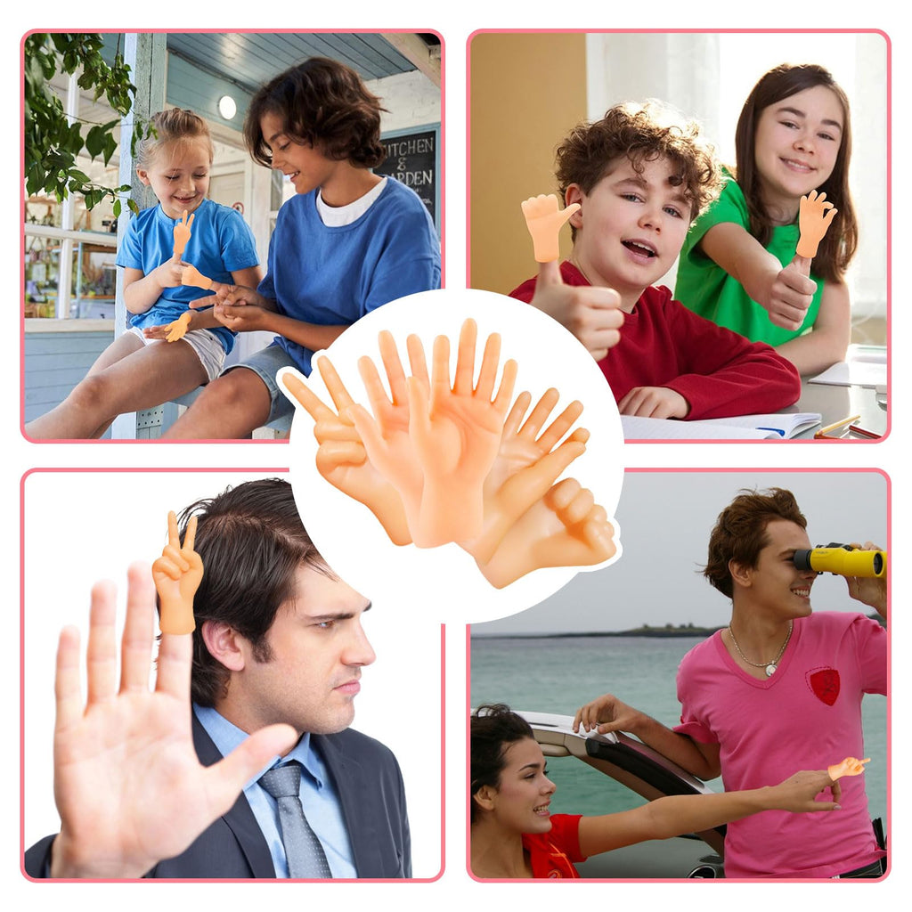 20-Pack Miniature Finger Hands – Realistic Rubber Puppets for Pranks & Gags