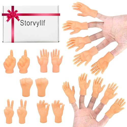 20-Pack Miniature Finger Hands – Realistic Rubber Puppets for Pranks & Gags