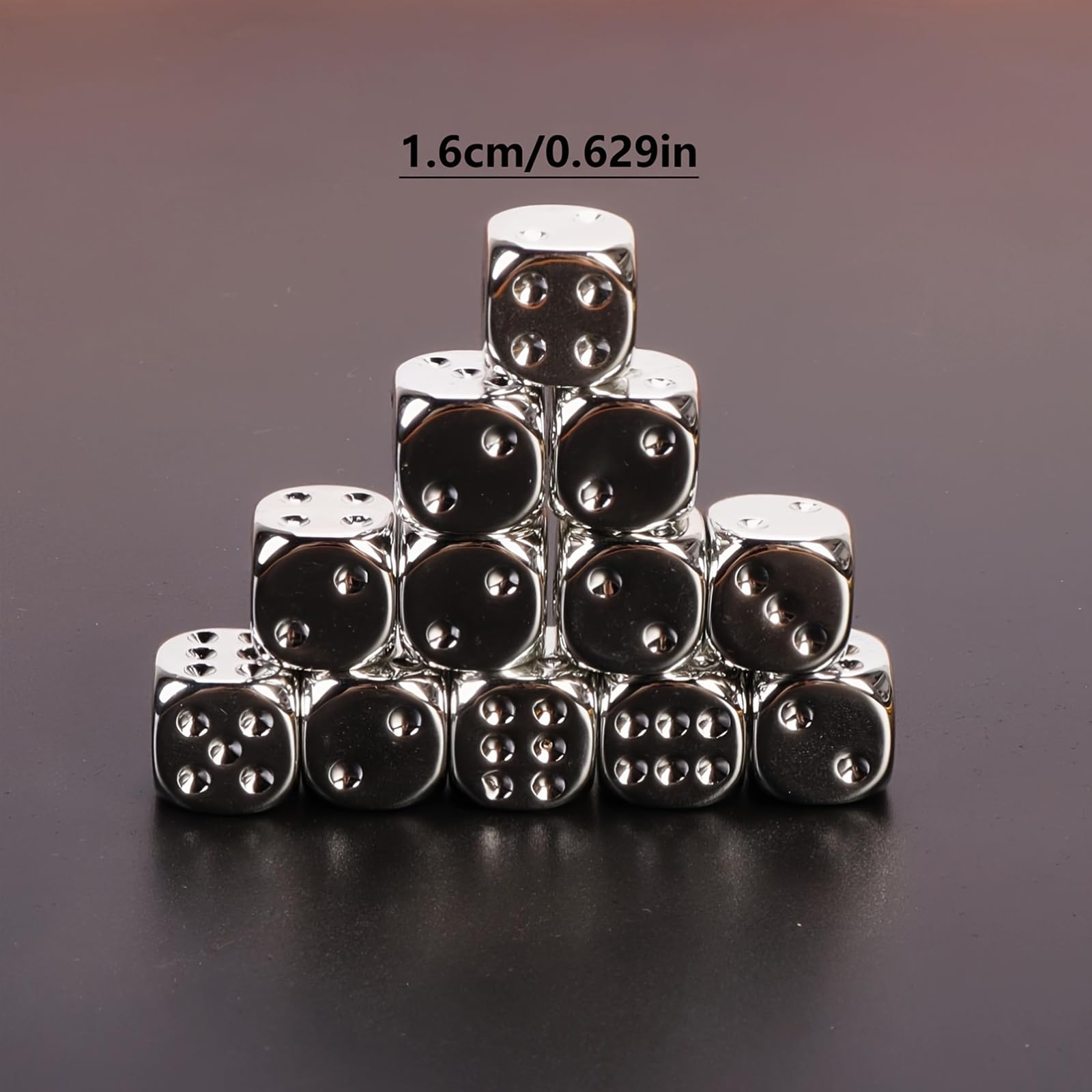 20-Piece 16mm Gold and Silver Plastic Dice Set – Rounded Corners for Tabletop Games, Teaching & Party Fun