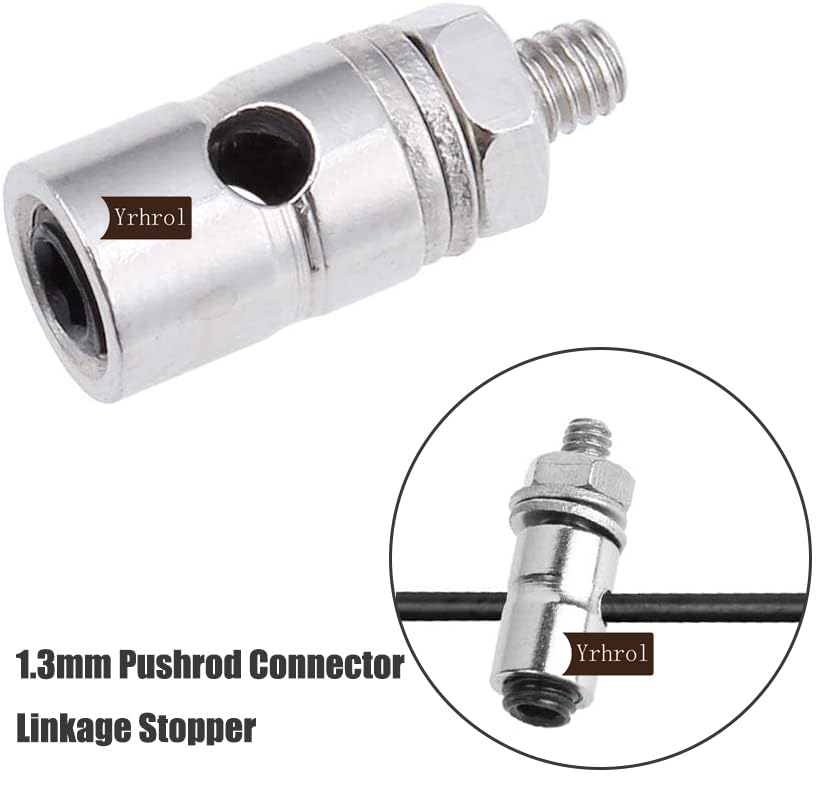 20-Piece RC Pushrod and Control Horn Linkage Set – 1.2mm x 210mm Z Push Rods, 1.3mm Adjustable Connectors, Nylon Horns for Airplane and Boat Models