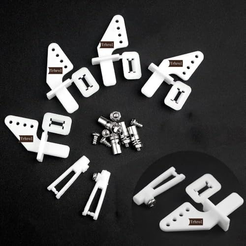 20-Piece RC Pushrod and Control Horn Linkage Set – 1.2mm x 210mm Z Push Rods, 1.3mm Adjustable Connectors, Nylon Horns for Airplane and Boat Models