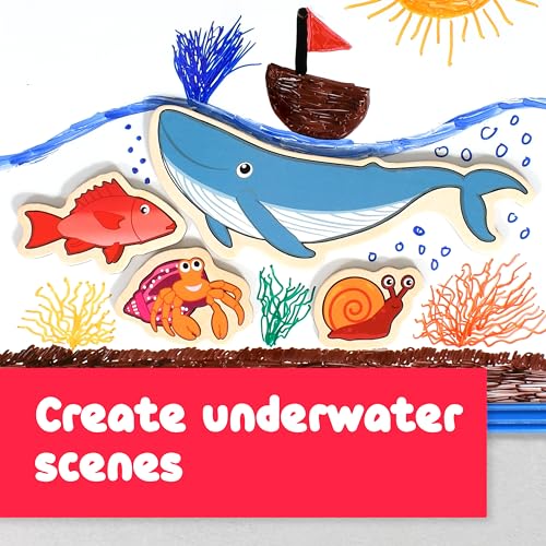 20-Piece Wooden Sea Life Magnets for Kids Ages 2+ | SPARK & WOW