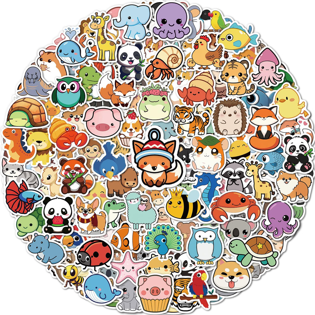 200 Animal Stickers for Kids - Cute Waterproof Vinyl Decals for Water Bottles, Laptops, and Classroom Prizes