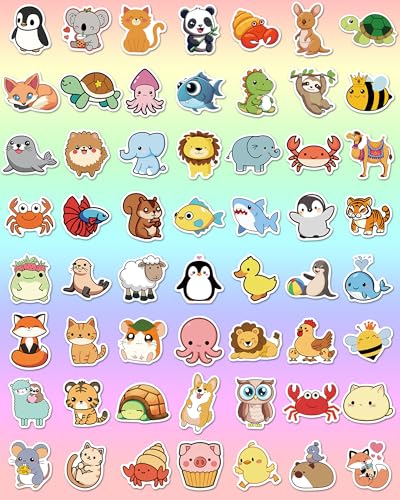 200 Animal Stickers for Kids - Cute Waterproof Vinyl Decals for Water Bottles, Laptops, and Classroom Prizes