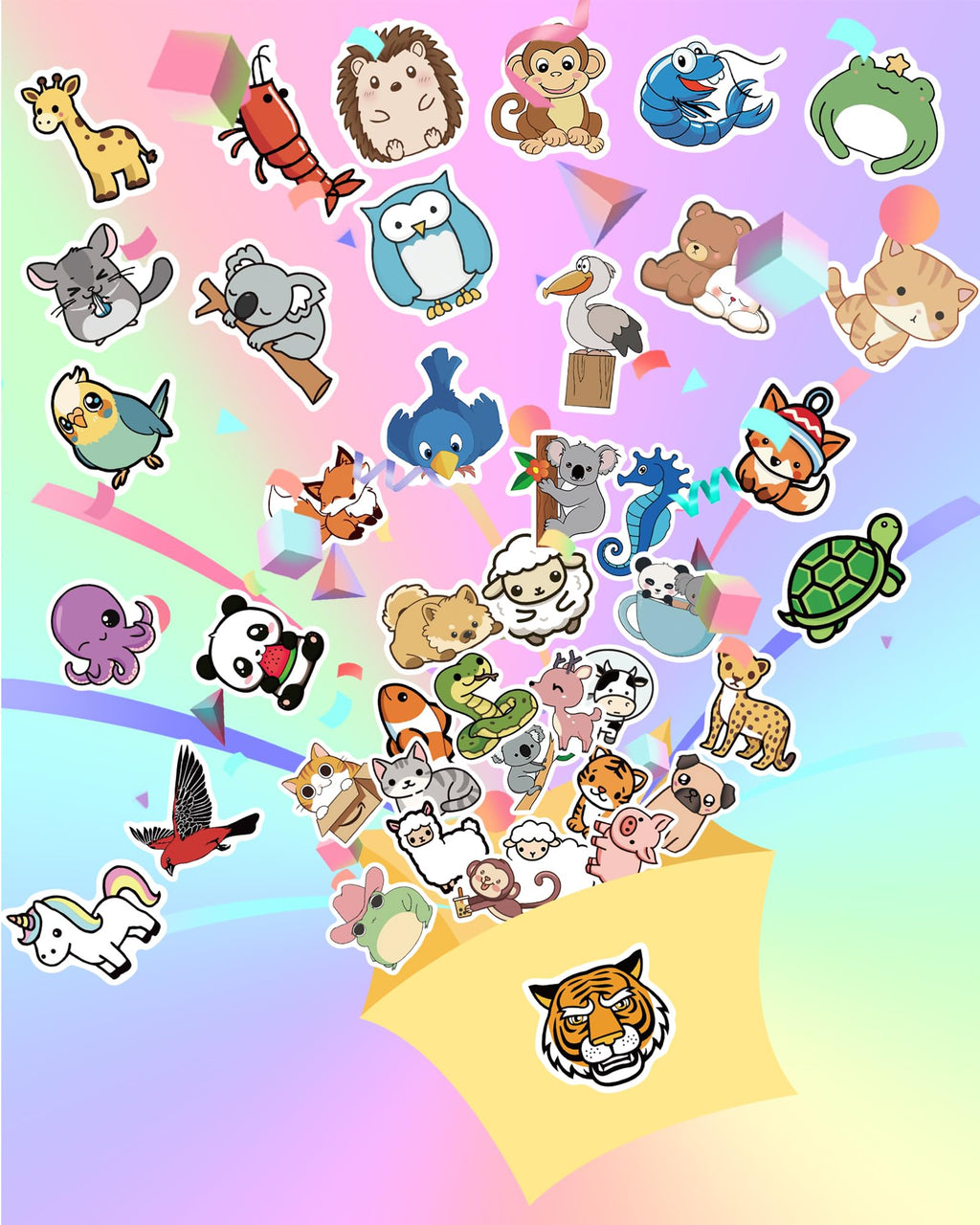 200 Animal Stickers for Kids - Cute Waterproof Vinyl Decals for Water Bottles, Laptops, and Classroom Prizes