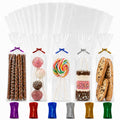 200 Clear OPP Cello Bags 4x9 Inches with 200 Twist Ties - 1.4 Mil Thick, Food Grade, BakeBaking
