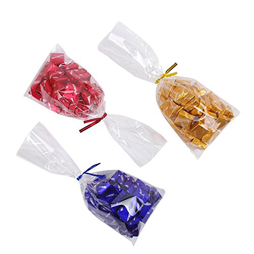 200 Clear OPP Cello Bags 4x9 Inches with 200 Twist Ties - 1.4 Mil Thick, Food Grade, BakeBaking