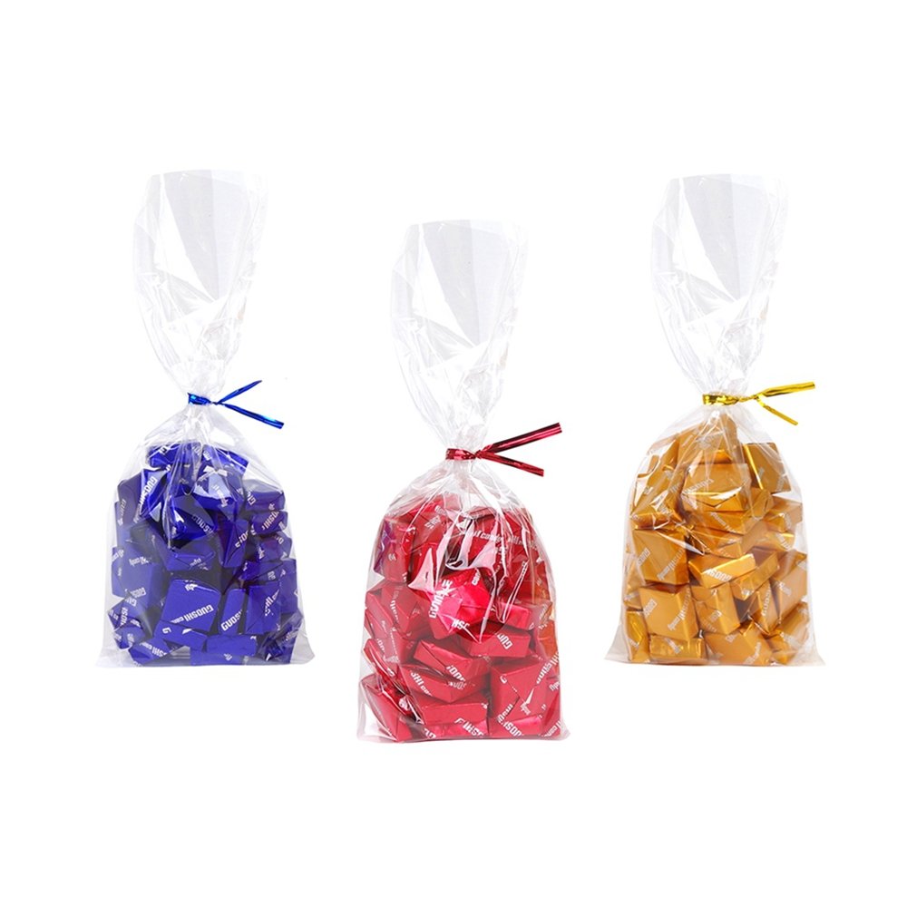 200 Clear OPP Cello Bags 4x9 Inches with 200 Twist Ties - 1.4 Mil Thick, Food Grade, BakeBaking