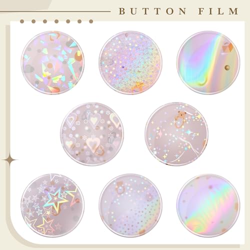 200 Holographic Badge Films 85mm – 8 Glitter Styles for 3 Inch Button Makers