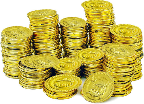 200-Pack St. Patrick's Plastic Gold Coins – Novelty Party Favors by The Dreidel Company