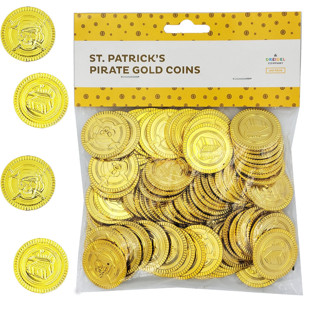 200-Pack St. Patrick's Plastic Gold Coins – Novelty Party Favors by The Dreidel Company