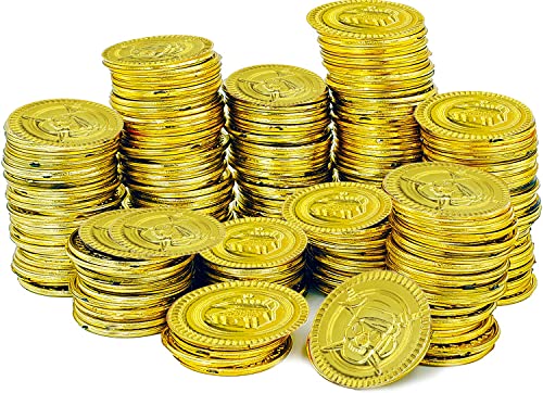 200-Pack St. Patrick's Plastic Gold Coins – Novelty Party Favors by The Dreidel Company