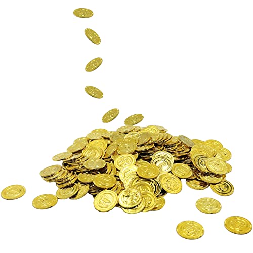 200-Pack St. Patrick's Plastic Gold Coins – Novelty Party Favors by The Dreidel Company