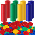 200-Piece Coopay Plastic Poker Chips – 1.5" Counters for Math, Bingo, and Games (Red, Green, Blue, Yellow)