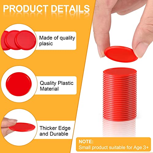 200-Piece Coopay Plastic Poker Chips – 1.5" Counters for Math, Bingo, and Games (Red, Green, Blue, Yellow)