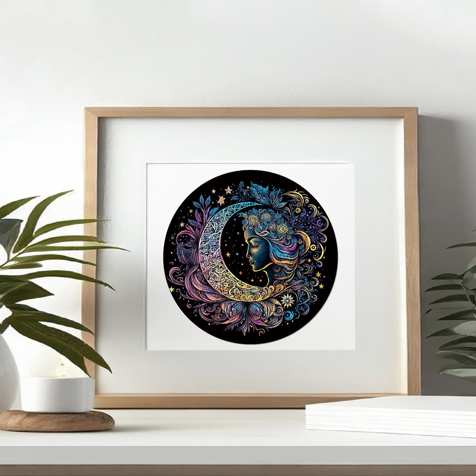 200-Piece Wooden Jigsaw Puzzle for Adults – Sun and Moon Animal Shapes by WHJSG