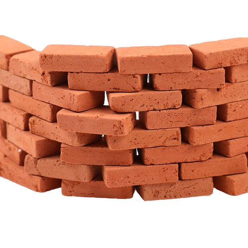 200 Pieces 1:16 Scale Miniature Red Clay Bricks for Dollhouse Model Building