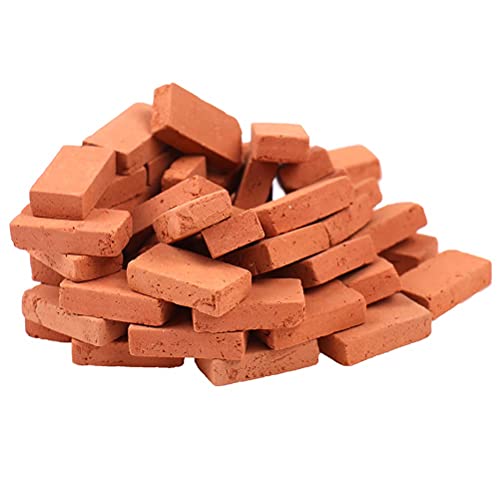 200 Pieces 1:16 Scale Miniature Red Clay Bricks for Dollhouse Model Building