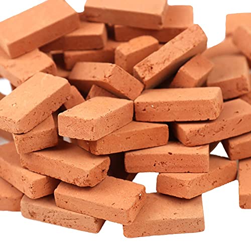 200 Pieces 1:16 Scale Miniature Red Clay Bricks for Dollhouse Model Building