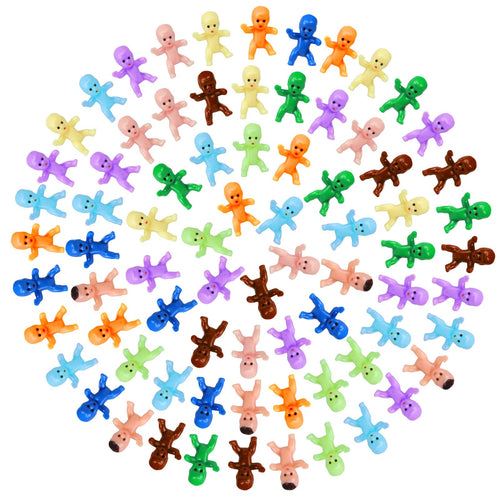 200pcs Mini Plastic Baby Figurines 10 Colors for Baby Shower Games, King Cake, Ice Cubes by selizo