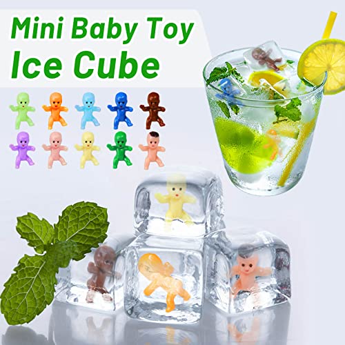 200pcs Mini Plastic Baby Figurines 10 Colors for Baby Shower Games, King Cake, Ice Cubes by selizo