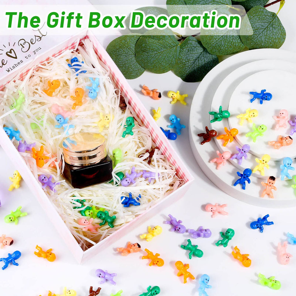 200pcs Mini Plastic Baby Figurines 10 Colors for Baby Shower Games, King Cake, Ice Cubes by selizo