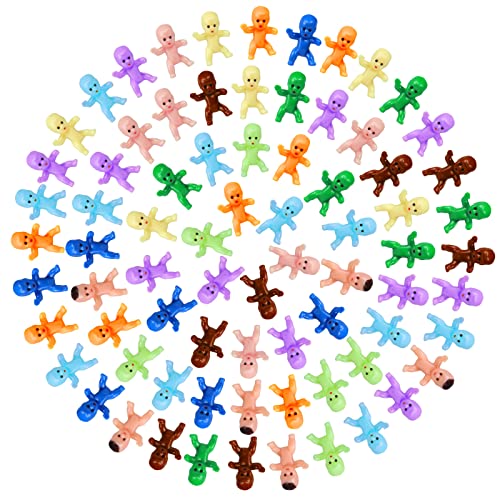 200pcs Mini Plastic Baby Figurines 10 Colors for Baby Shower Games, King Cake, Ice Cubes by selizo
