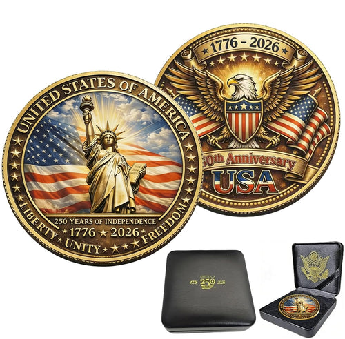 2026 JINLUMAKE 250th Anniversary USA Commemorative Challenge Token – Collectible Coin for Patriots
