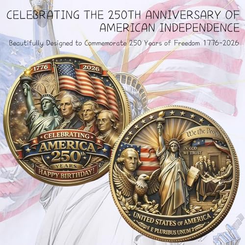 2026 JINLUMAKE 250th Anniversary USA Commemorative Challenge Token – Collectible Coin for Patriots
